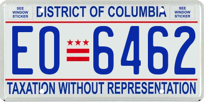 DC license plate EO6462