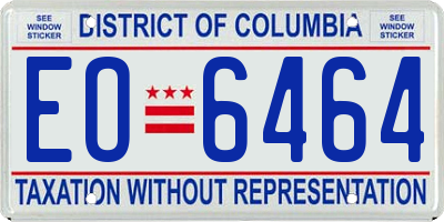 DC license plate EO6464