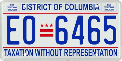 DC license plate EO6465