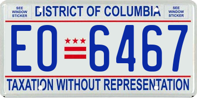 DC license plate EO6467