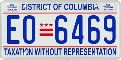 DC license plate EO6469