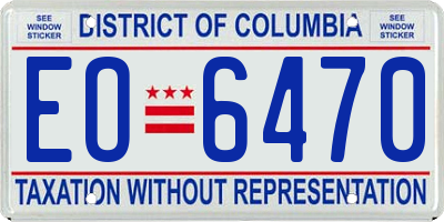 DC license plate EO6470