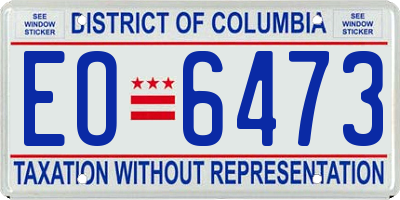 DC license plate EO6473