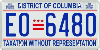DC license plate EO6480