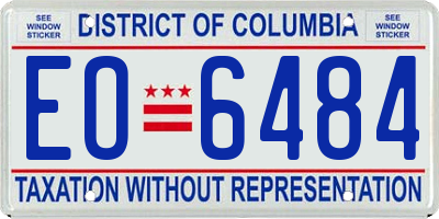 DC license plate EO6484