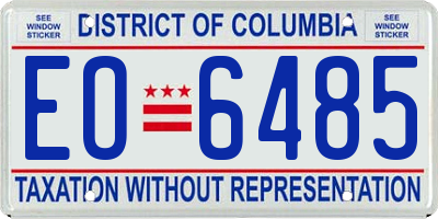 DC license plate EO6485
