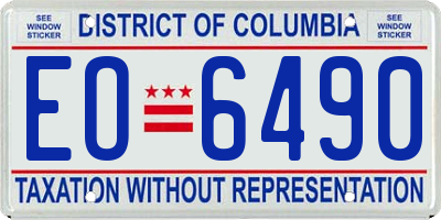 DC license plate EO6490