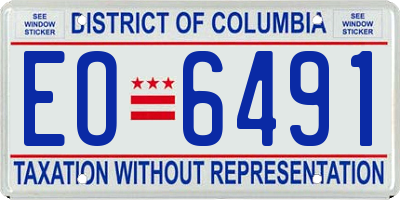 DC license plate EO6491