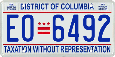 DC license plate EO6492