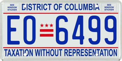 DC license plate EO6499