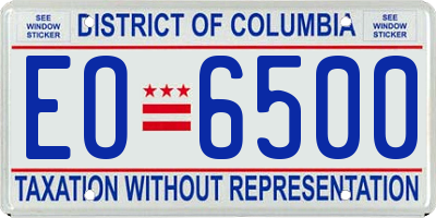 DC license plate EO6500