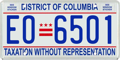 DC license plate EO6501