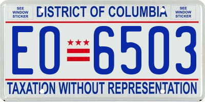 DC license plate EO6503