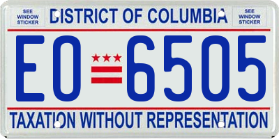 DC license plate EO6505