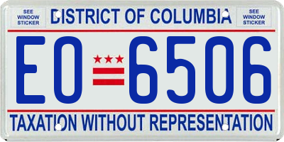 DC license plate EO6506