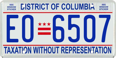 DC license plate EO6507