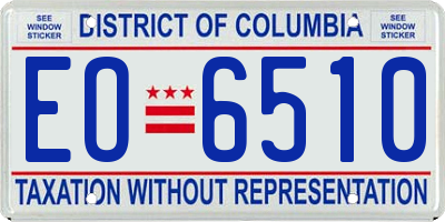 DC license plate EO6510