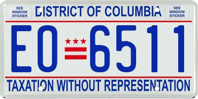 DC license plate EO6511