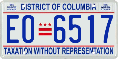 DC license plate EO6517