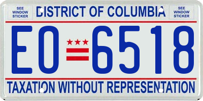 DC license plate EO6518