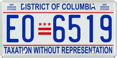 DC license plate EO6519