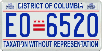 DC license plate EO6520