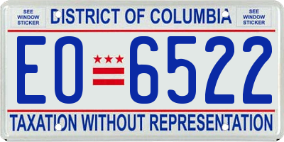 DC license plate EO6522