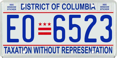 DC license plate EO6523