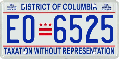 DC license plate EO6525