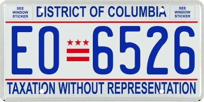 DC license plate EO6526