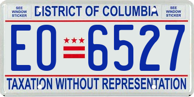 DC license plate EO6527