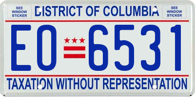 DC license plate EO6531