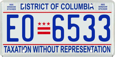 DC license plate EO6533