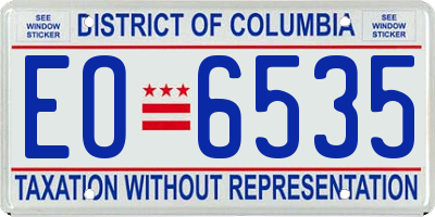 DC license plate EO6535