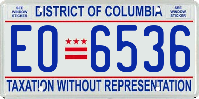 DC license plate EO6536