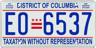 DC license plate EO6537