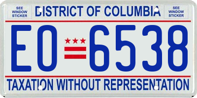 DC license plate EO6538