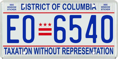 DC license plate EO6540