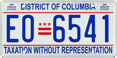 DC license plate EO6541