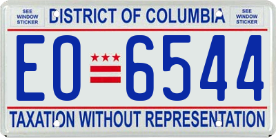 DC license plate EO6544