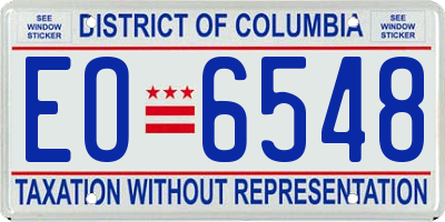 DC license plate EO6548