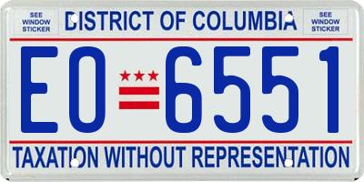 DC license plate EO6551