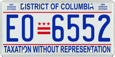 DC license plate EO6552