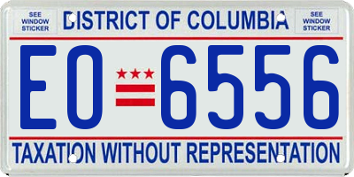 DC license plate EO6556