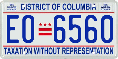 DC license plate EO6560