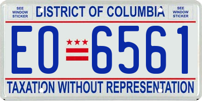 DC license plate EO6561