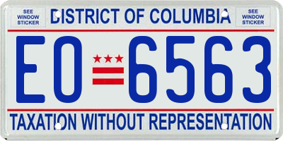 DC license plate EO6563