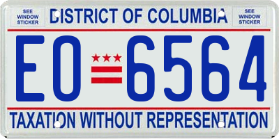 DC license plate EO6564