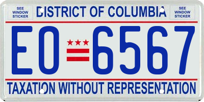 DC license plate EO6567