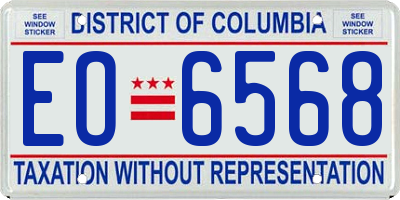 DC license plate EO6568